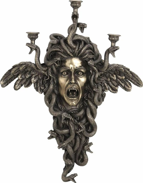 MEDUSA GREEK MYTHOLOGY Cold Cast Bronze wall mounted candle