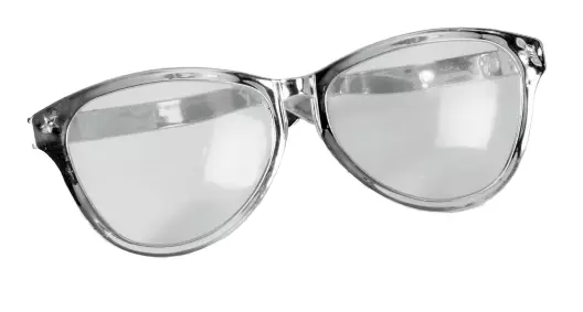 JUMBO SILVER EYE FRAME GLASSES BIG Lenses Clown Nerd Funny Giant Joke Sunglasses