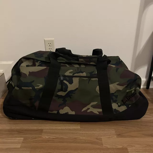 L L Bean Rolling Camo Duffle Bag XL Huge 34" x 15"  Travel Hunting Camping