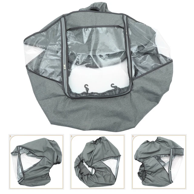 Couvre-pluie Pour Poussette Double - Protection Vent, Pluie, Froid - Transparent, Léger 350 G - Pour Sièges Côte à Côte Ou Avant/arrière
