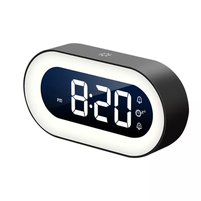 Gift LED Display Alarm Clock Digital Adjustable Night Light With Snooze Bedroom