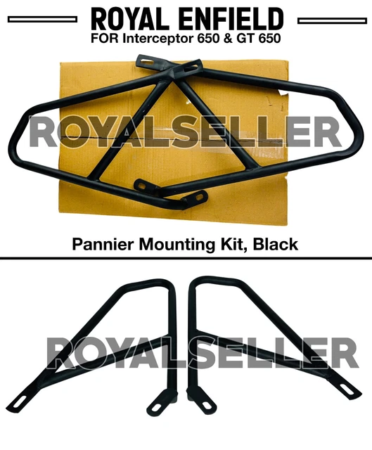 thumbnail image 2 of Black Steel Luggage Rack With Mounting Kit For Royal Enfield GT & Interceptor 650 – Unbranded But Solid 2 of 6