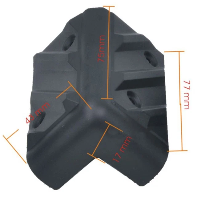 Protecteurs D'Angle Noir 20 Pièces - Pour Verre, Miroir, Carrelage 8x50cm