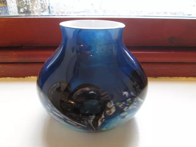 Caithness Blue Cadenza Hearts Vase Colin Terris