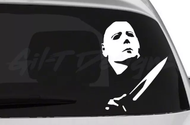 Michael Myers with Knife #2 Vinyl Decal Sticker, Halloween, Face, Shape, Horror