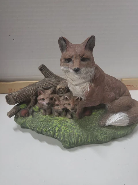 Fox Family Southwest Western Coyote Decor Vintage Ceramic Handpainted