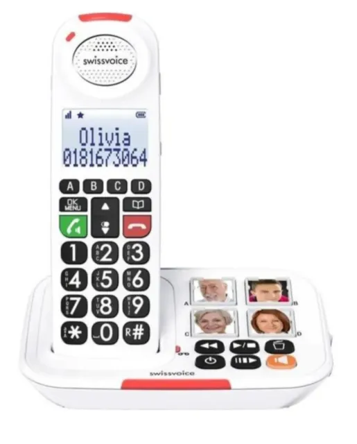 SWISSVOICE Xtra 2155 Cordless Phone Elderly Big Button Photo Button 90dB