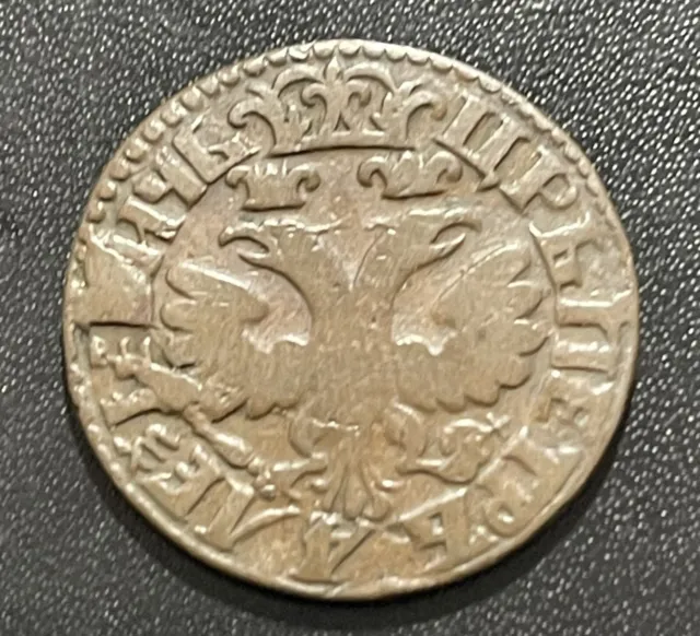 Russia ND (1704) Denga Copper Coin: Peter I