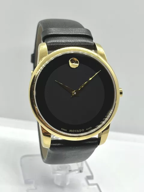 Movado Museum Classic Black Dial Gold Case Men's 40mm Watch 0607200