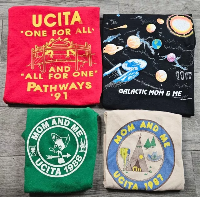 Vintage Lot of 4 BSA Boy Scouts Mom & Me T-shirts UCITA Galactic 80's 90s Adult