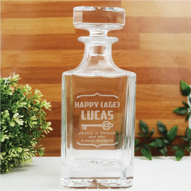 Birthday Engraved Personalised Whisky Decanter 700ml - Made To Order Custom G...