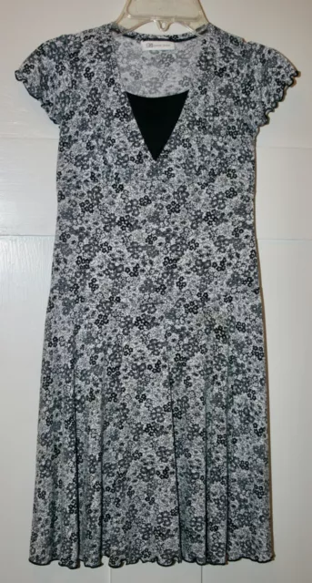 Bonnie Jean Girls Dress Floral White and Black Size Medium