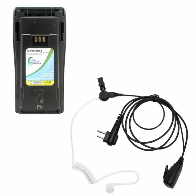 NICD Battery & Earpiece w/ PTT Mic for Motorola CP200, EP450