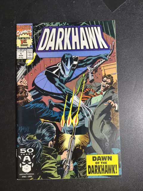 DARKHAWK #1 COMIC BOOK ~ Origin & 1st App Darkhawk 1991 MARVEL ~ Great Condition