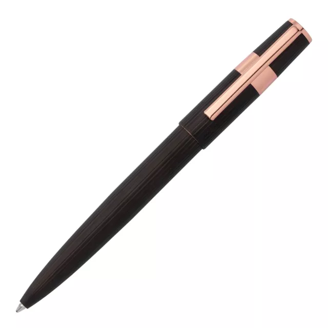 Hugo Boss Gear Pinstripe Black / Rosegold Ballpoint Pen