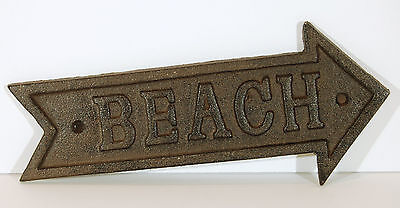 Olden Time Cast Iron Beach Arrow Sign Plaque From Atlantic Coast 2