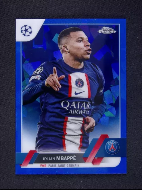 2022/23 Topps UCL Chrome Sapphire Kylian Mbappe PSG Paris Image Variation