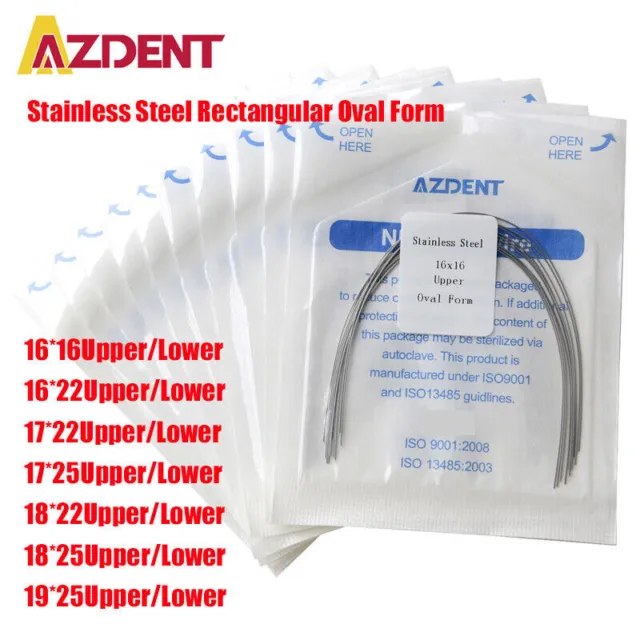 AZDENT Dental Orthodontic Arch Wires Stainless Steel Rectangular Oval Form