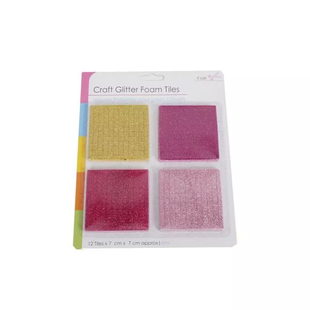 Niños Manualidades Tarjetería Purpurina Espuma Baldosas Rosa Morado Fucsia &