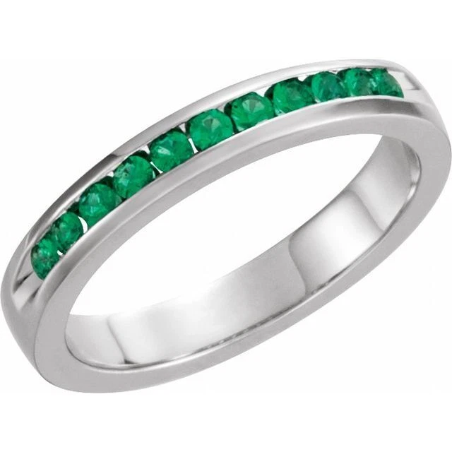 Natürlicher Smaragd Jubiläum Band IN Platinum