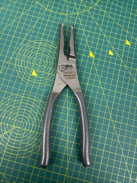 thumbnail interactive-video image 1 of Snap-on LN46ACF Green 7" Talon Grip Long Nose Slip Joint Pliers – USA Made 1 of 2
