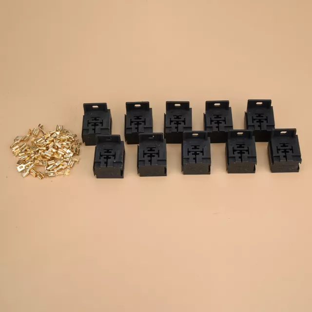 10 Pcs 5 Pin Automotive Relay Socket Holder Mounting Base Stand With Terminals