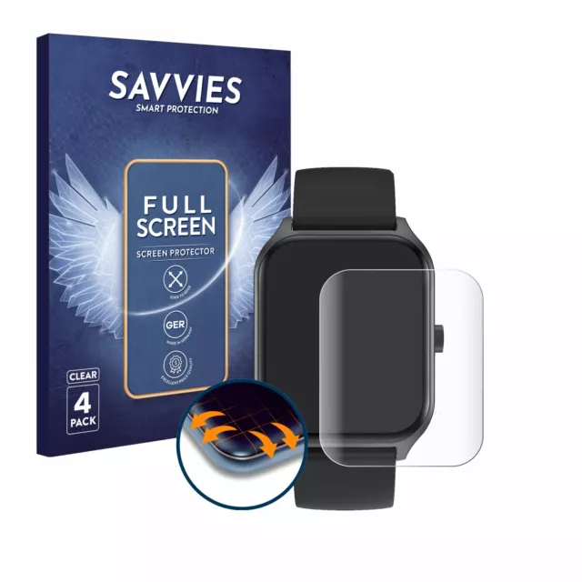 4x Full-Screen Schutz Folie für Yuede Smartwatch 1.96" 3D Edge Display