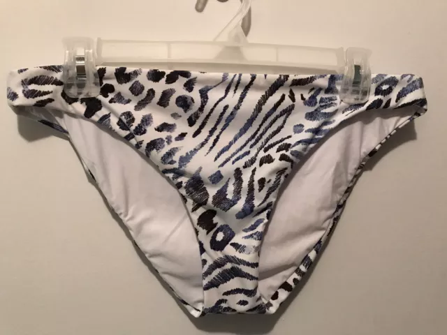 Luxe By Lisa Vogel “Prowl” Bikini Bottom Zebra Stripes Animal Print Size L NWT