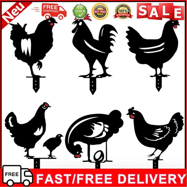 Art Chicken Yard Garden Statues Stakes Hen Gardening Ornaments for Backyard Lawn