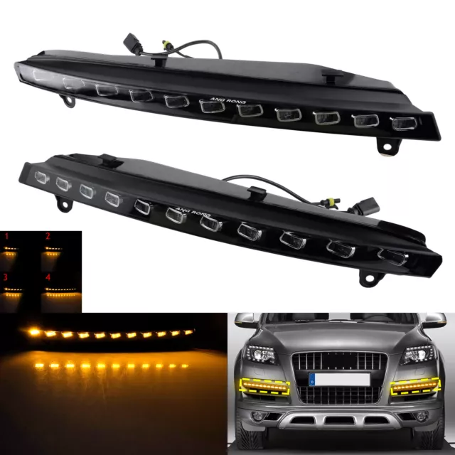 Amber White Canbus LED Turn Signal Fog Daytime Running Light Fit Audi Q7 2007-09