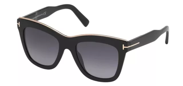 Tom Ford Julie FT0685 Womens Sunglasses 01C Shiny Black / Smoky Grey Lens 52 mm 2