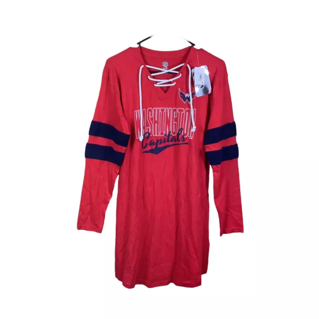 Washington Capitals Womens Shirt Size Medium Red NHL Hockey Long Sleeve New