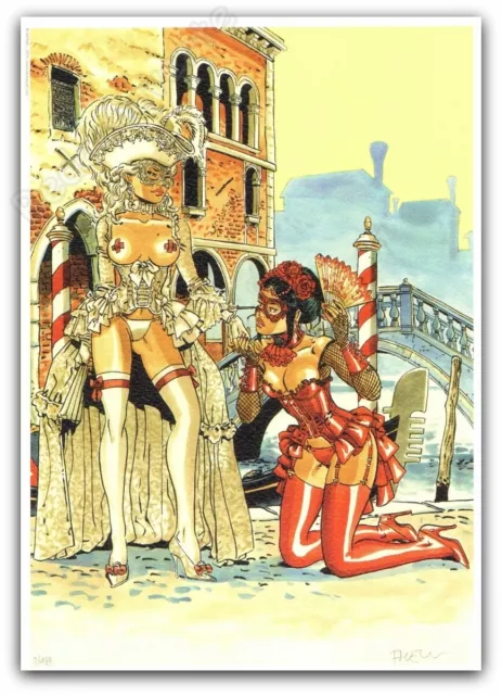 Ex-libris Félix Meynet Pin-up 2019 Venise 199ex signé A4