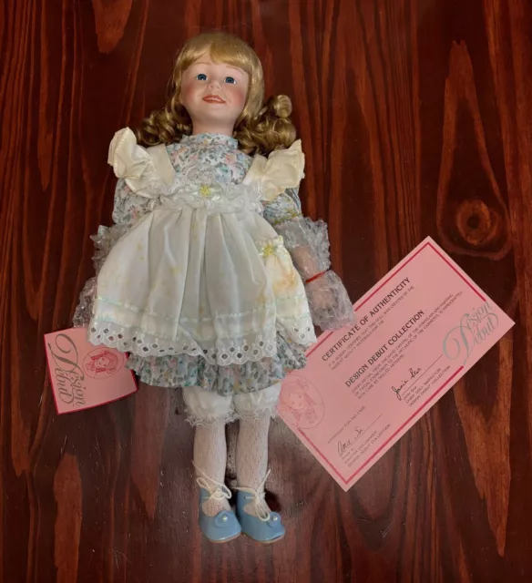 Design Debut Collection NIB Blonde Porcelain Doll  