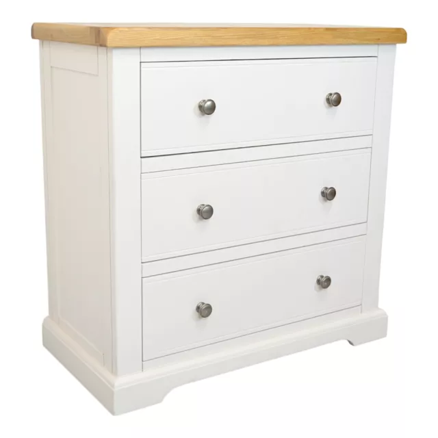 GROFurniture Snow White Small Chest of Drawer, 3 Drawer Chest, Bedroom Storage