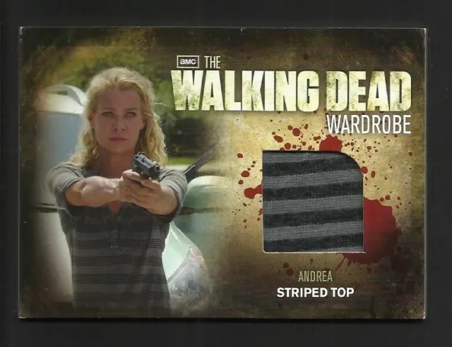 M12 The Walking Dead Season 2 Andrea Striped Top Wardrobe Costume Card