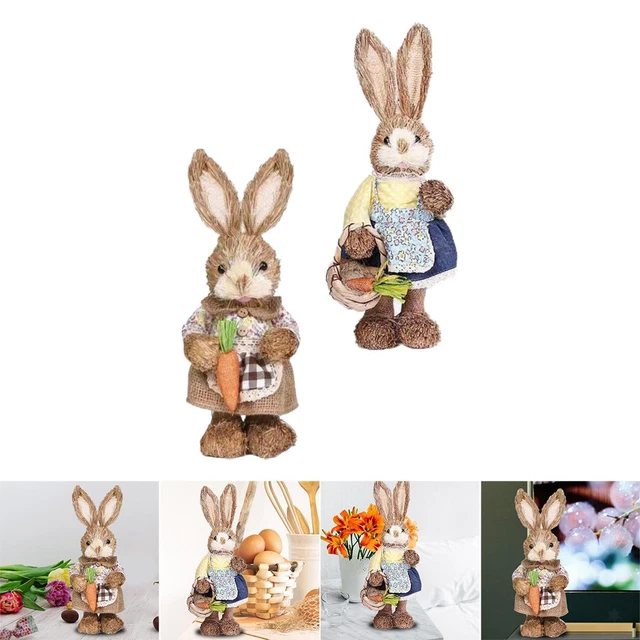 2x Coniglio   Pasquale Con Carota Per Decorazioni Per Feste
