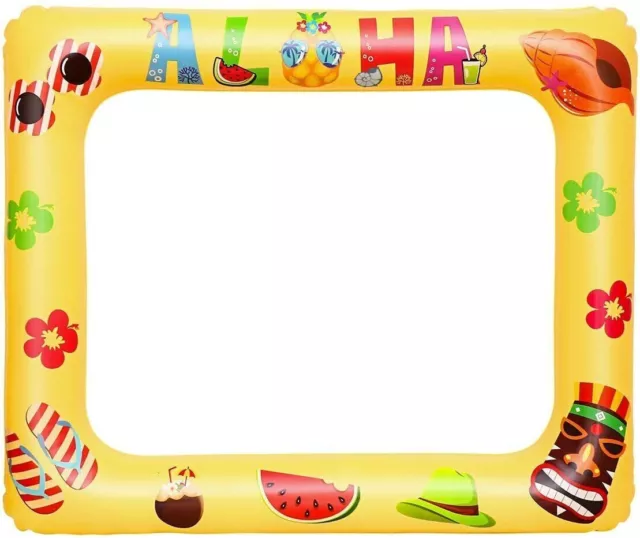 Amosfun Hawaiian Luau Inflatable Picture Frame Blow Up Photo Booth Props Selfie