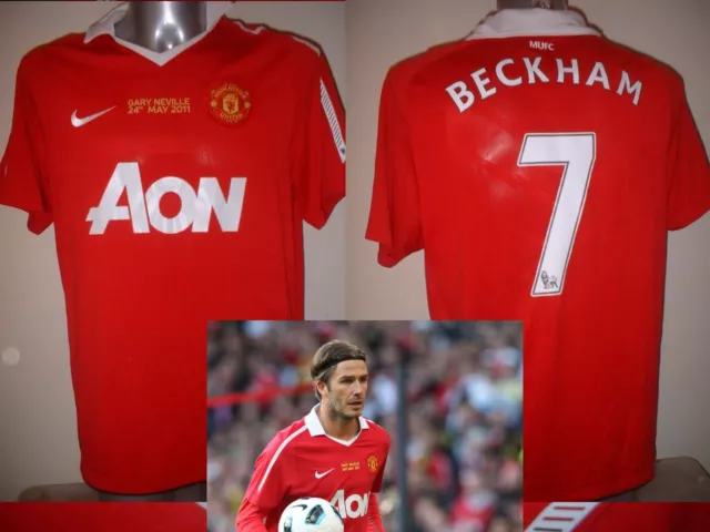 Manchester United XL BECKHAM Neville Testimonial Shirt Jersey Football Soccer