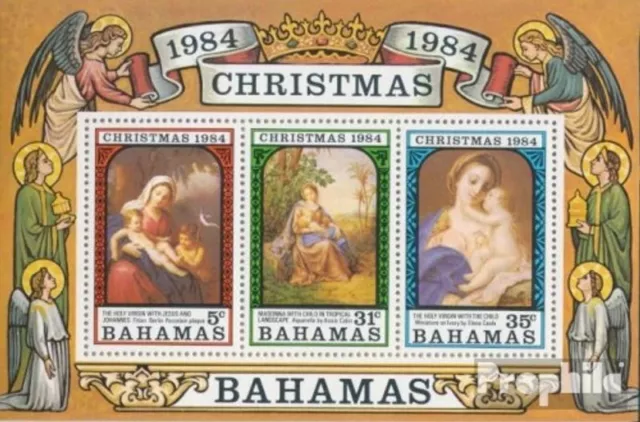 bahamas Bloc 44 (complète edition) neuf avec gomme originale 1984 Noël