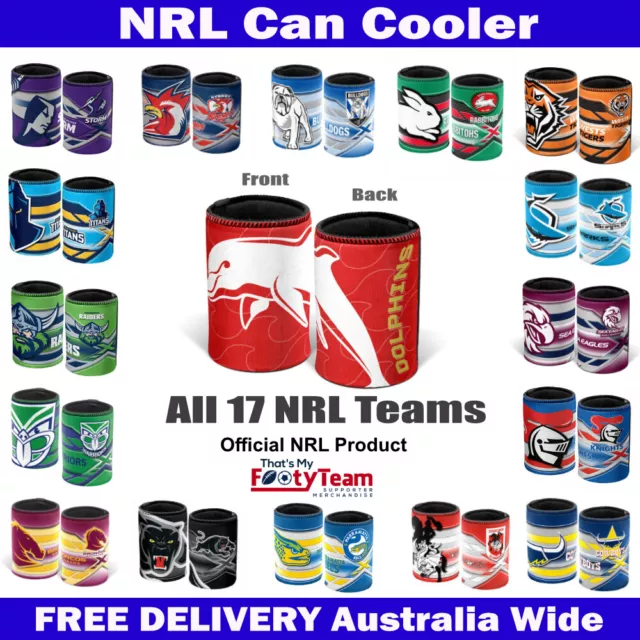NRL Team Logo Can Cooler - All 17 Teams - Gift Idea