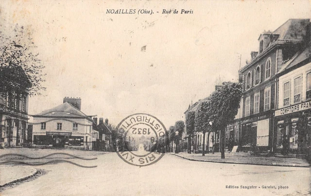 Cpa 60 Noailles / Rue De Paris / Cliche Rare