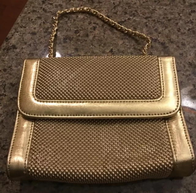 Vintage Whiting and Davis Chain Purse Gold - 1960's MCM Bag