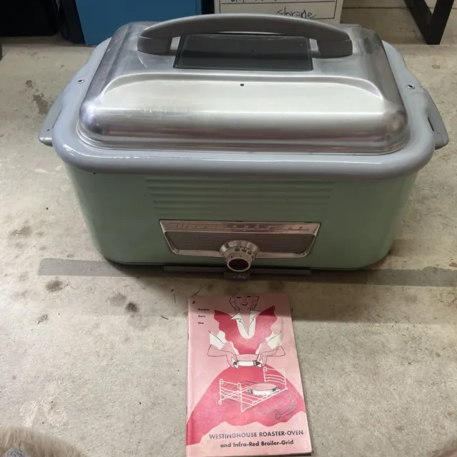 Westinghouse Electric Roaster Oven Mint Green Vintage Rare Color Tested Works