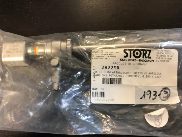 Karl Storz 28229R High Flow Arthroscope Sheath 6.5mm x 12cm Autolock. 2