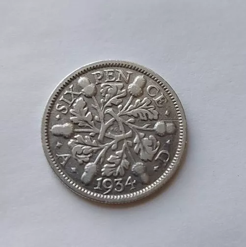 1934 King George V - Sixpence Coin. 50% Silver Content. MultiBuy Offer: 4 Coins