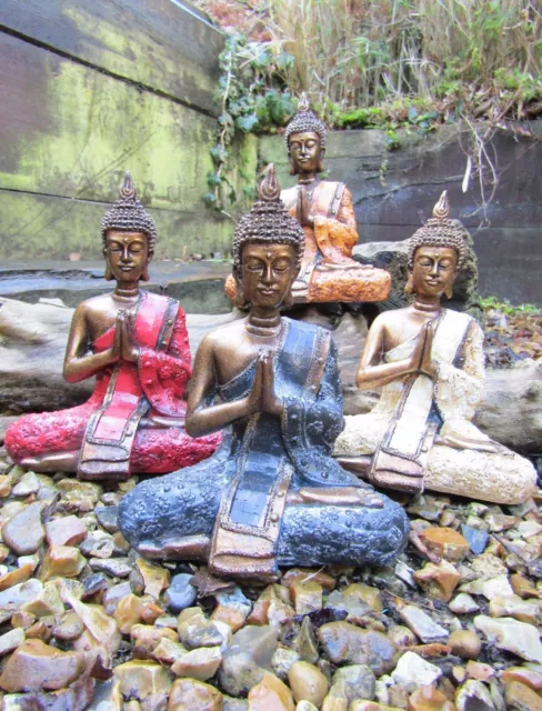 FairTrade Hand Made Resin Thai Buddha Buddhism Statue Sculpture Ornament Praying