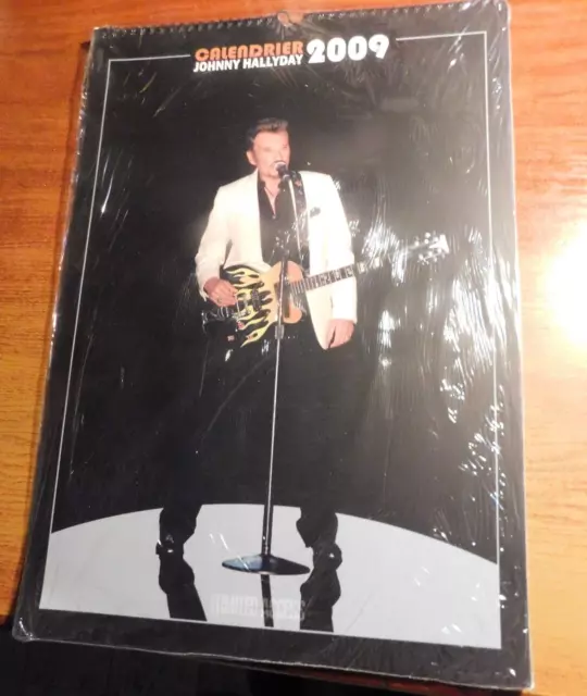 rare grand calendrier johnny hallyday 2009 limited access sous blister 50 x 34