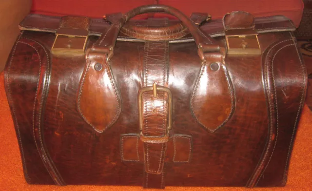 Borsa/Valigia/Artigianale In Cuoio"BAG SUITCASE DOCTOR DOTTORE"Original Anni '70