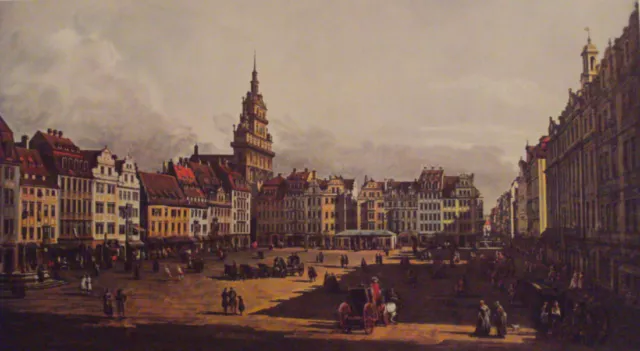 CANALETTO hochwertiger Lichtdruck NEU, Altmarkt zu Dresden  Blatt 34x50 RARITÄT